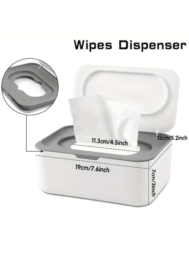 Grey Refillable Wet Wipes Dispenser For Adults Easy Single Hand Operation Non Slip Base - Image 3